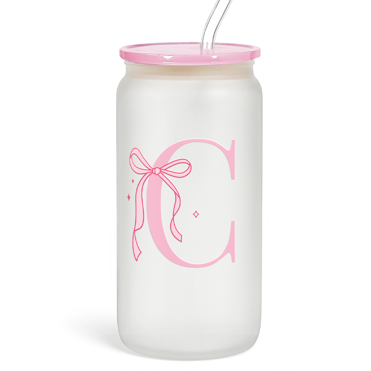 Monogram GlassGlow | Frosted Glass Tumbler 16oz
