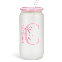 Monogram GlassGlow | Frosted Glass Tumbler 16oz