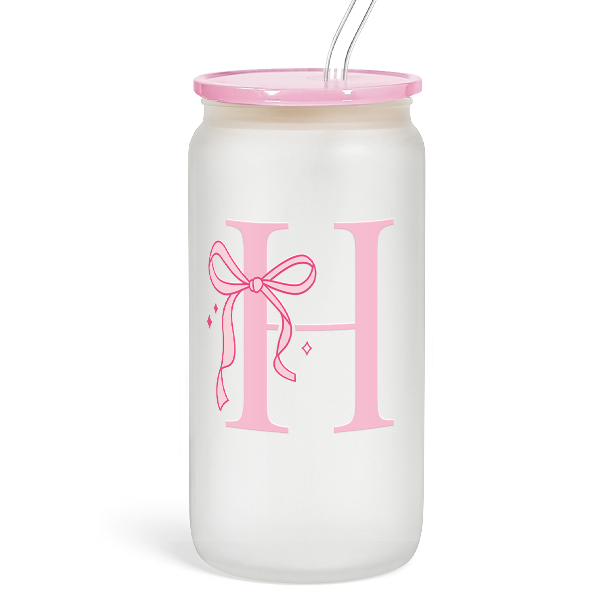 Monogram GlassGlow | Frosted Glass Tumbler 16oz