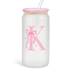 Monogram GlassGlow | Frosted Glass Tumbler 16oz