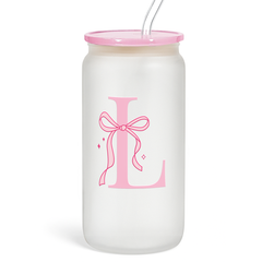 Monogram GlassGlow | Frosted Glass Tumbler 16oz