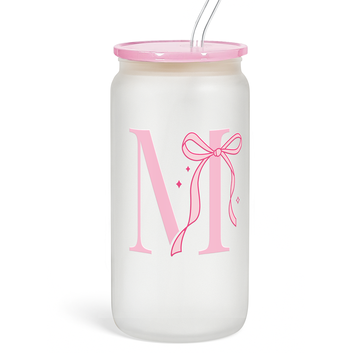 Monogram GlassGlow | Frosted Glass Tumbler 16oz