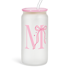 Monogram GlassGlow | Frosted Glass Tumbler 16oz