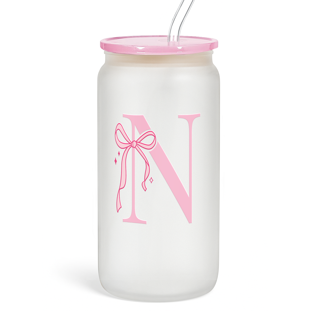 Monogram GlassGlow | Frosted Glass Tumbler 16oz