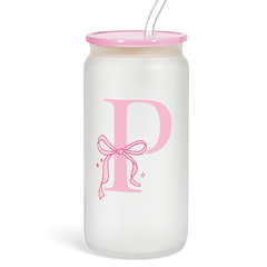Monogram GlassGlow | Frosted Glass Tumbler 16oz