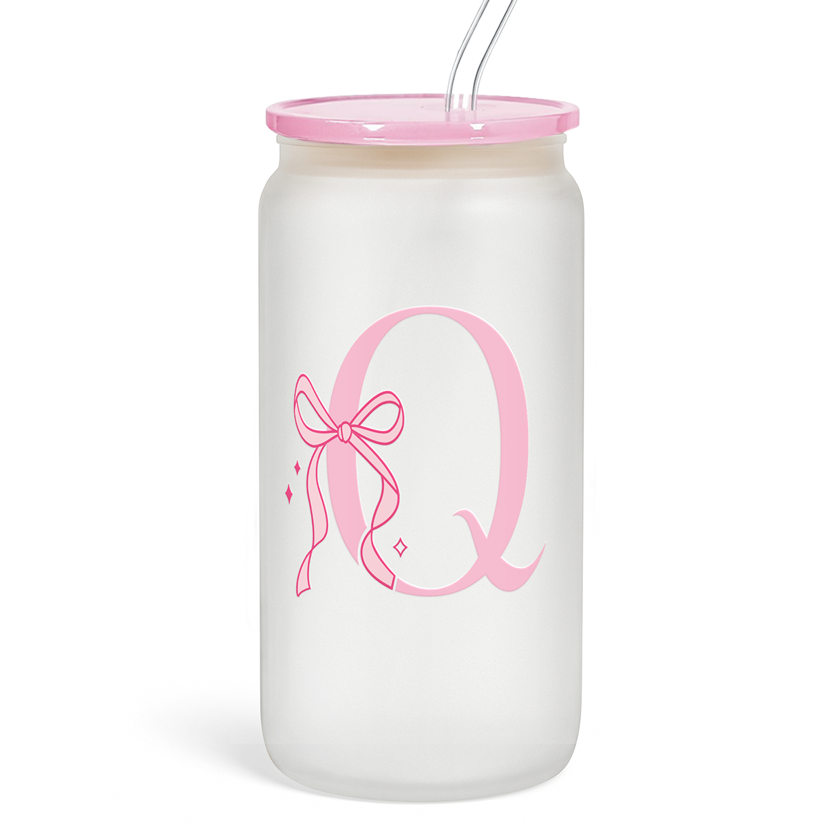 Monogram GlassGlow | Frosted Glass Tumbler 16oz
