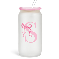 Monogram GlassGlow | Frosted Glass Tumbler 16oz