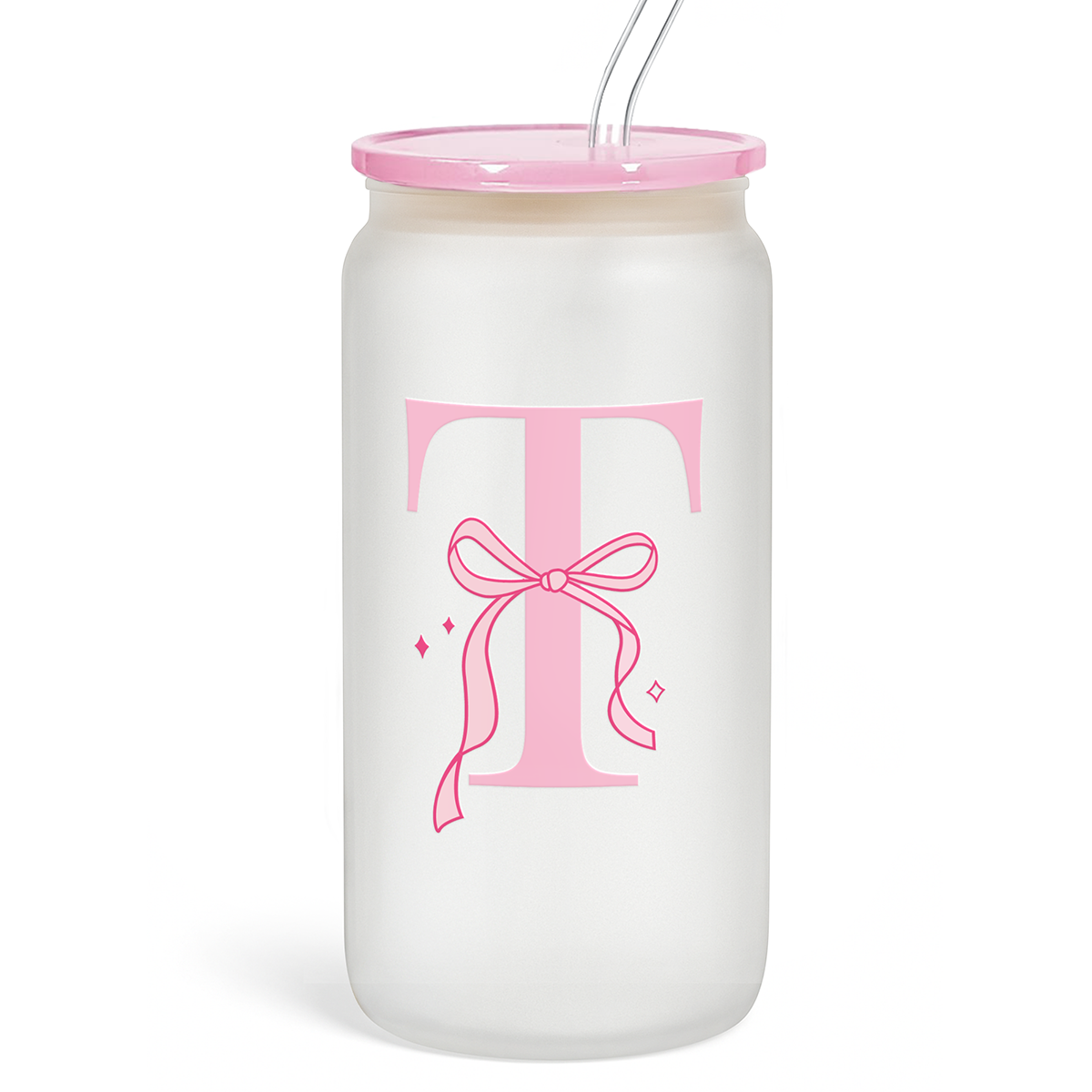 Monogram GlassGlow | Frosted Glass Tumbler 16oz