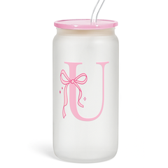 Monogram GlassGlow | Frosted Glass Tumbler 16oz