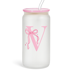 Monogram GlassGlow | Frosted Glass Tumbler 16oz