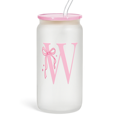 Monogram GlassGlow | Frosted Glass Tumbler 16oz