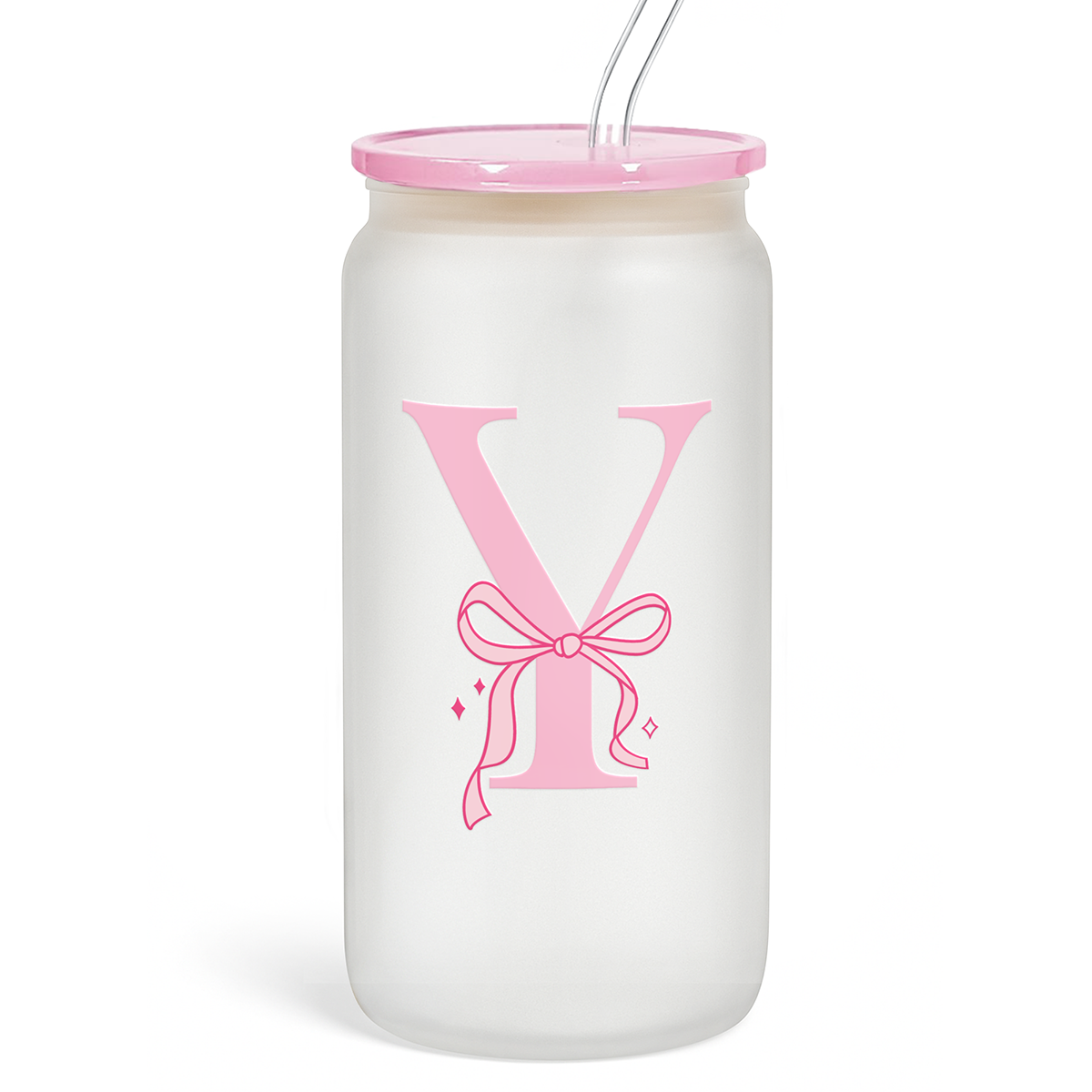 Monogram GlassGlow | Frosted Glass Tumbler 16oz