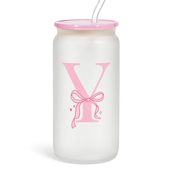 Monogram GlassGlow | Frosted Glass Tumbler 16oz