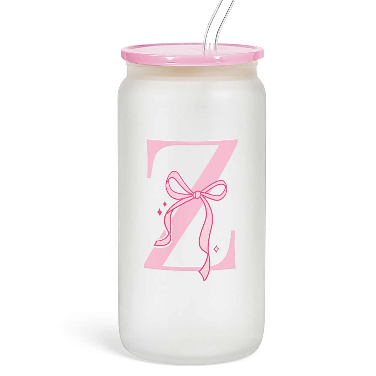 Monogram GlassGlow | Frosted Glass Tumbler 16oz