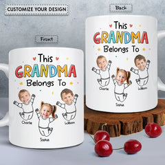 This Grandma Belongs To Photo Insert Personalized Mug
