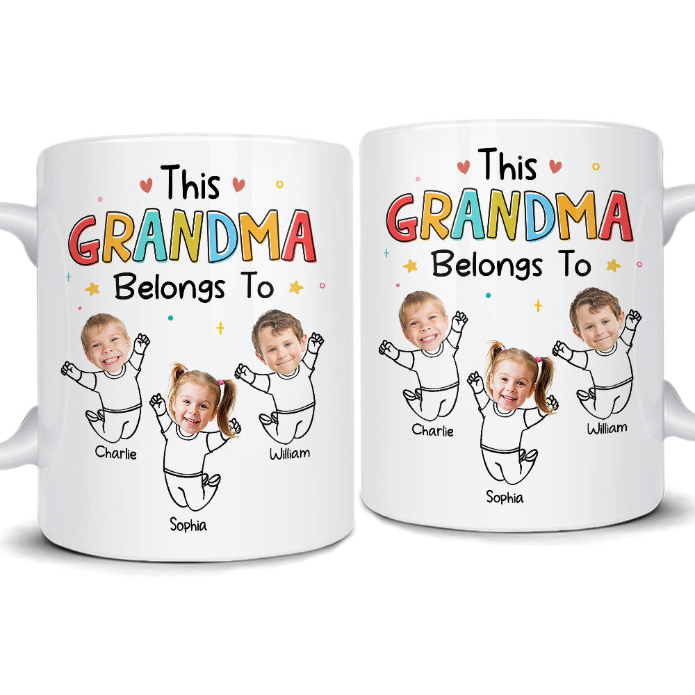 This Grandma Belongs To Photo Insert Personalized Mug