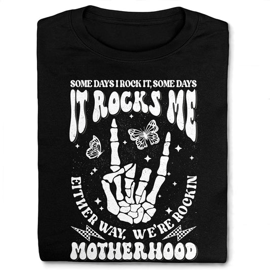 Personalized Mom T-shirt Skeleton Rocking