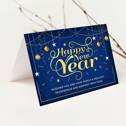 Personalized New Year Greeting Card Wishing You Family A Healthy