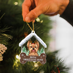 Personalized Pet Acrylic Ornament In The Shape Of A Dog House