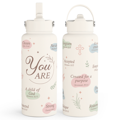 Christian Water Bottle 32oz Stainless Steel Insulated with Lid, Inspiration Gifts for Women, Religious Gifts for Mom Friends Ladies Sisters on Birthday Mother's Day Christmas