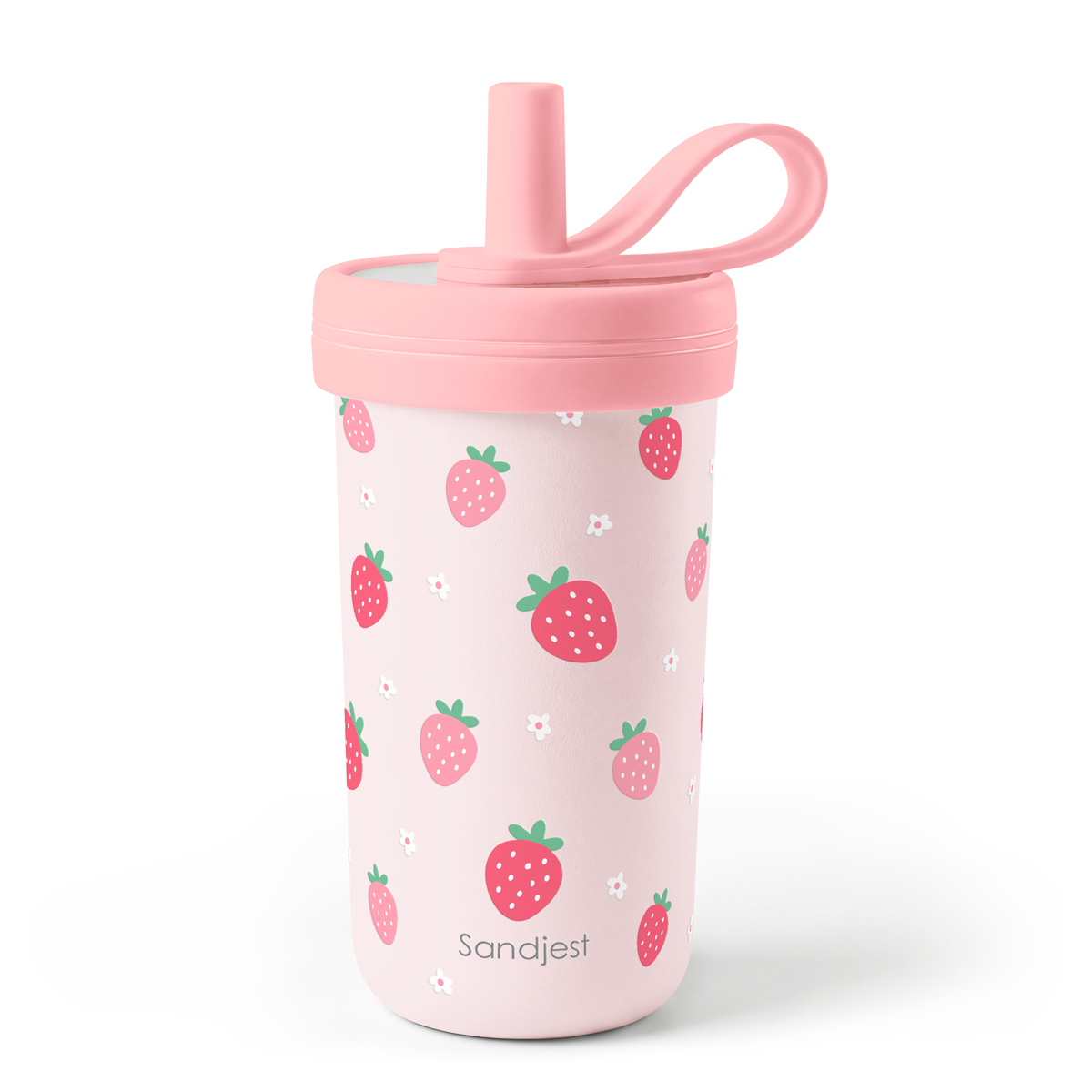 FunzyKup 14oz Kids Spill-resistant Straw Tumbler | Strawberries