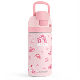 FunzyPop 16oz Kids Push-button Water Bottle | Pink Cowgirl