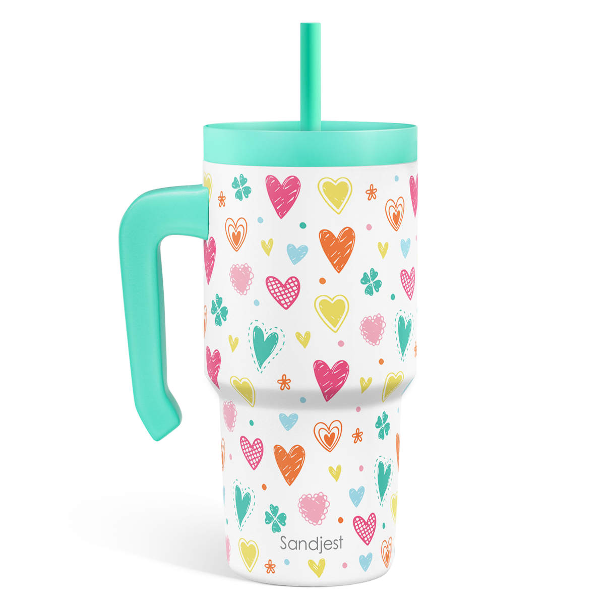 SippyKup 20oz Kids Tumbler with Half Handle | Doodle Hearts