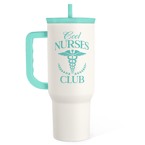 Nurse Gift for Women, Nurse Nutrition Facts Tumbler with Handle, Insulated Stainless Steel Travel Coffee Mug for Nurses Nursing Friends, Aprreciation Gifts for Nurse Week, Birthday, Christmas, 40oz