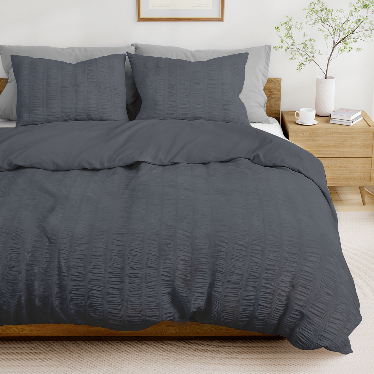 CozyDrift Seersucker Duvet Cover Set