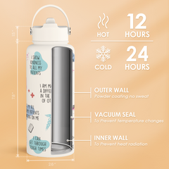 White Nurse SipChic | Straw Lid Water Bottle 32oz