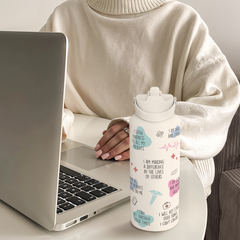White Nurse SipChic | Straw Lid Water Bottle 32oz