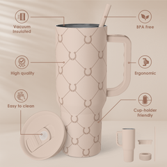 Horse Tumbler with Handle, Insulated Cup Stainless Steel Travel Mug Cup, Gifts for Women Girl, Equestrian Gift for Birthday Christmas, 40oz