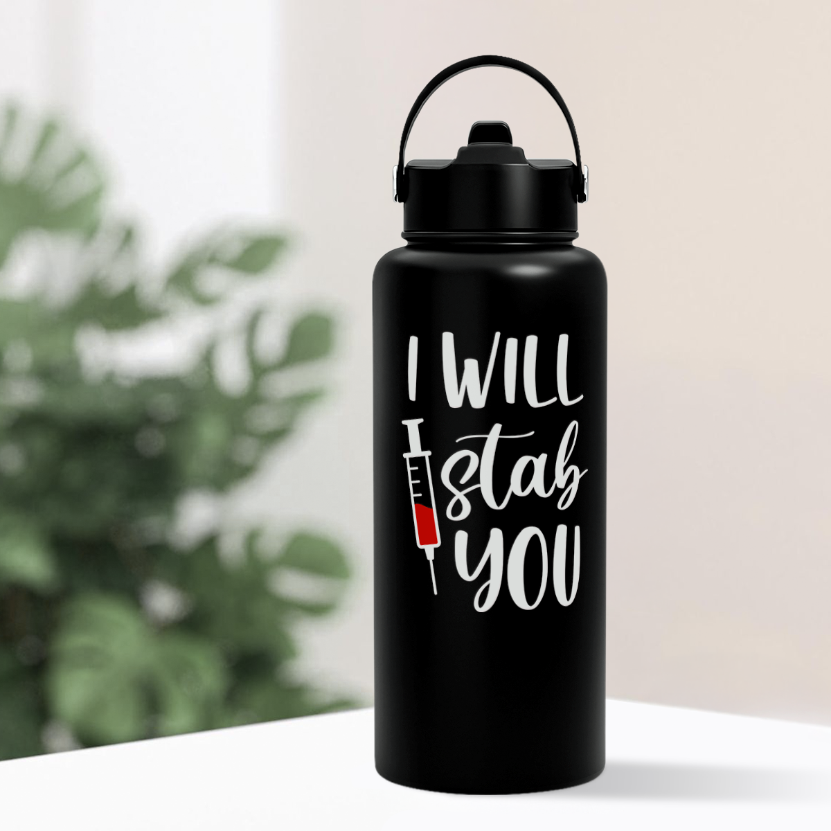 Black Nurse SipChic | Straw Lid Water Bottle 32oz