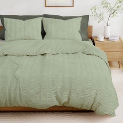 CozyDrift Seersucker Duvet Cover Set