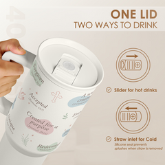White Christian Slidemate | Slider Tumbler with Handle 40oz