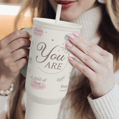 White Christian Slidemate | Slider Tumbler with Handle 40oz