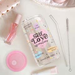Inspiration GlassGlow | Glass Tumbler with Acrylic Lid 16oz