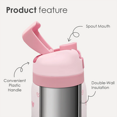 Pink Heart VividPop | Push-button Lid Water Bottle 32oz