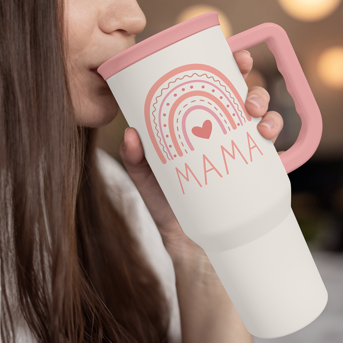 Pink Mom Mama Slidemate | Slider Tumbler with Handle 40oz