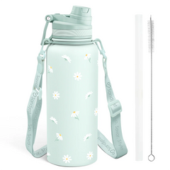 Mint Daisy CamelMate | 2-in-1 Lid Water Bottle with Strap 32oz