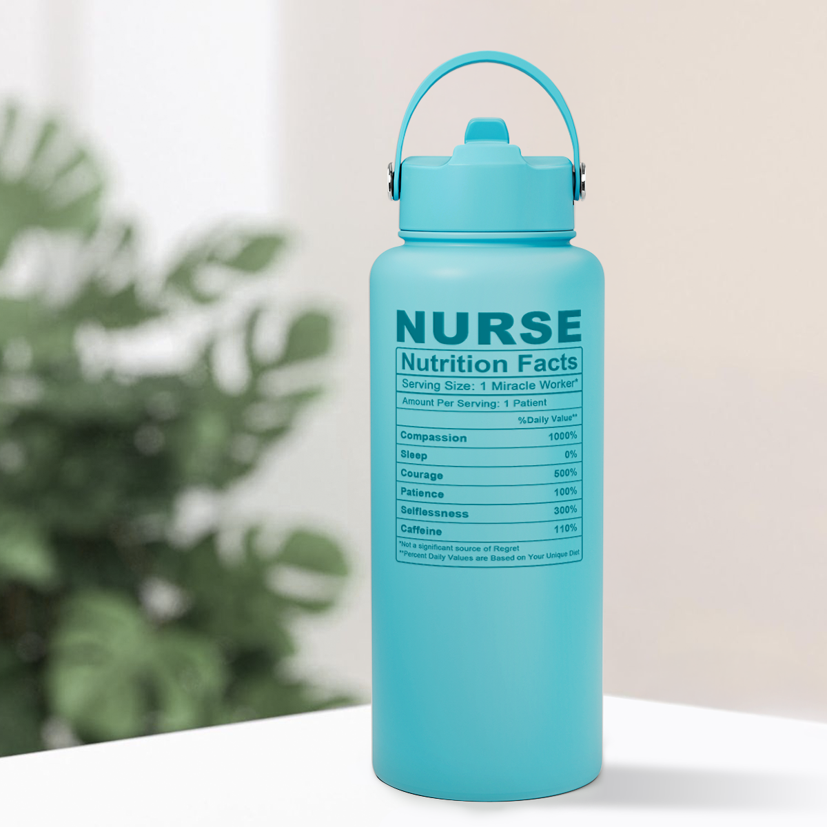 Mint Nurse SipChic | Straw Lid Water Bottle 32oz