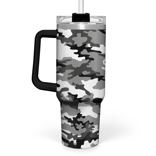 Camouflage Tumbler 40oz Stainless Steel Insulated with Lid & Straw, Camo Gifts for Men Dad Husband Brother Grandpa Veteran Hunting Lover on Christmas Birthday Valentine Fathers Day