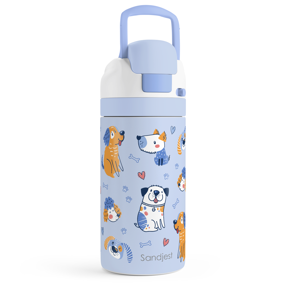 FunzyPop 16oz Kids Push-button Water Bottle | Dogs