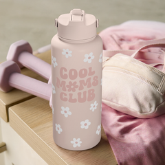 Pink Cool Mom Club SipChic | Straw Lid Water Bottle 32oz