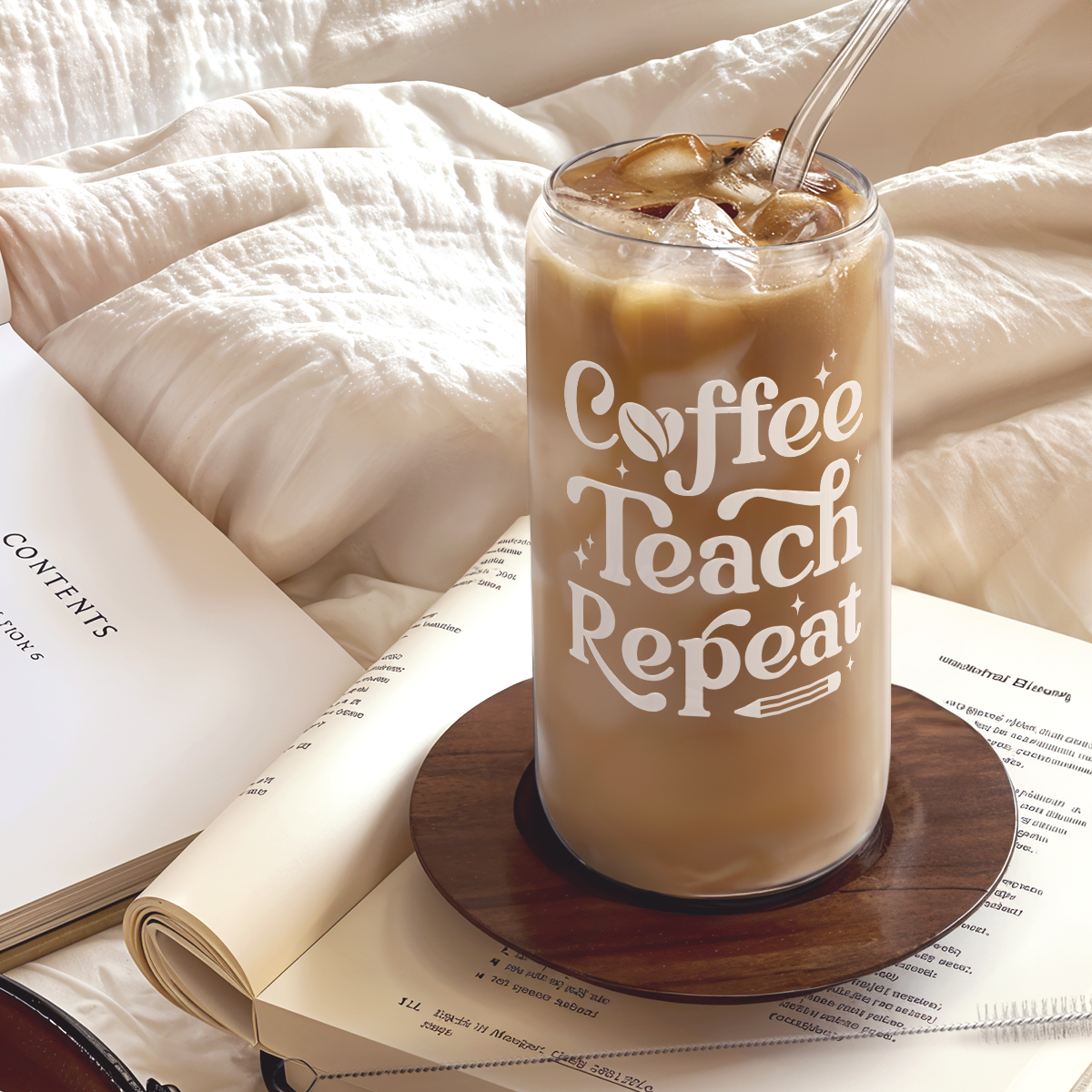 Teacher GlassGlow | Glass Tumbler with Bamboo Lid 16oz