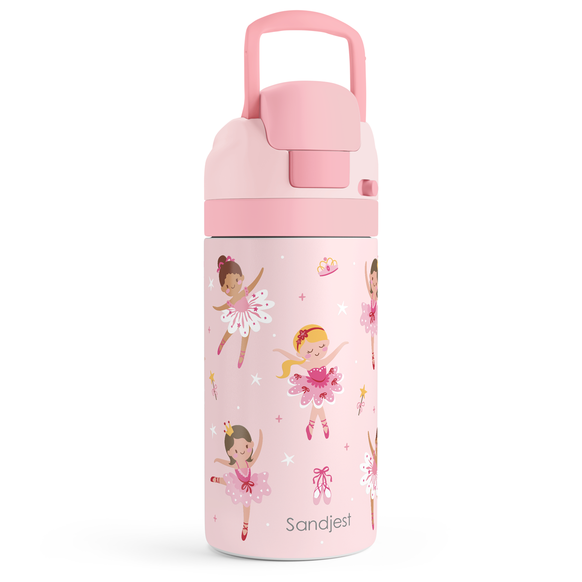 FunzyPop 16oz Kids Push-button Water Bottle | Ballet Girls