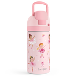 FunzyPop 16oz Kids Push-button Water Bottle | Ballet Girls