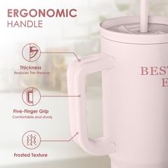 Gift for Aunt - Best Aunt Stainless Steel Tumbler with Handle, Travel Coffee Mug for Moms - Aunts Gifts for Birthday Christmas Mothers Day, 40oz