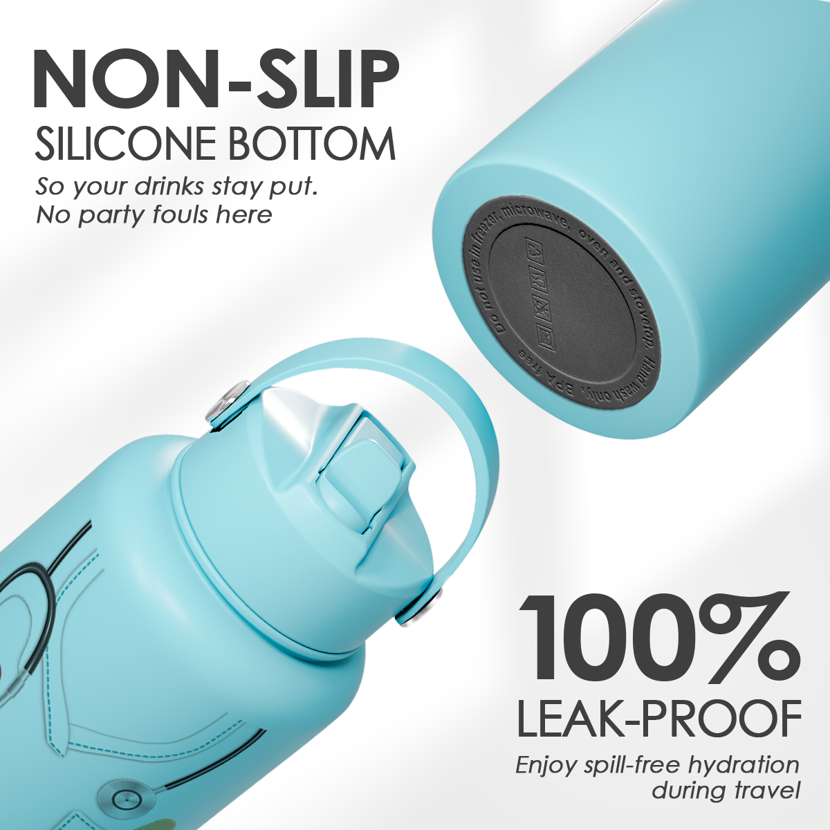 Mint Nurse SipChic | Straw Lid Water Bottle 32oz