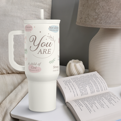 White Christian Slidemate | Slider Tumbler with Handle 40oz